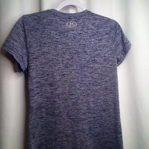 Under Armour Shirt Women S ? V-neck Short Sleeve Active Athletic Blue - Picture 6 of 16